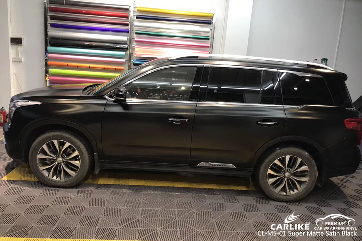 CARLIKE CL-MS-01 super matte satin black car wrap vinyl for Trumpchi