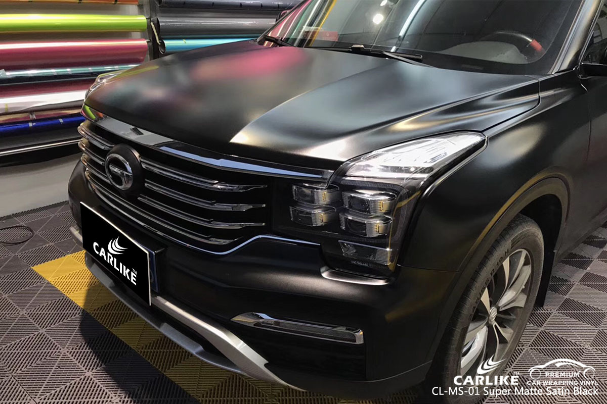 CARLIKE CL-MS-01 super matte satin black car wrap vinyl for Trumpchi