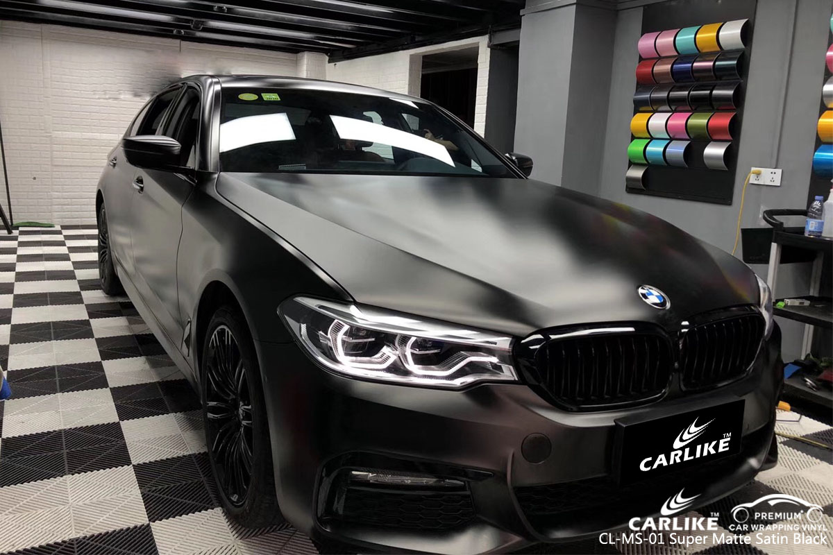 CARLIKE CL-MS-01 super matte satin black car wrap vinyl for BMW