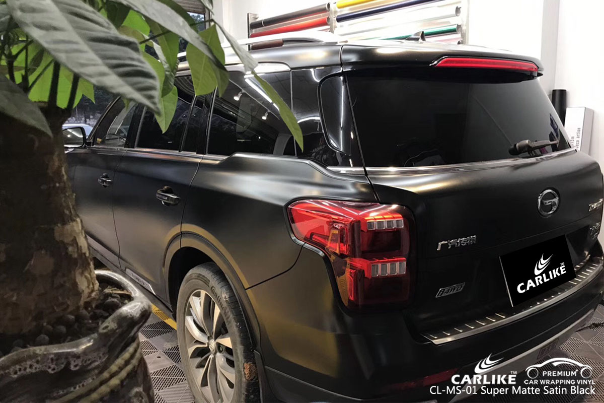 CARLIKE CL-MS-01 super matte satin black car wrap vinyl for Trumpchi