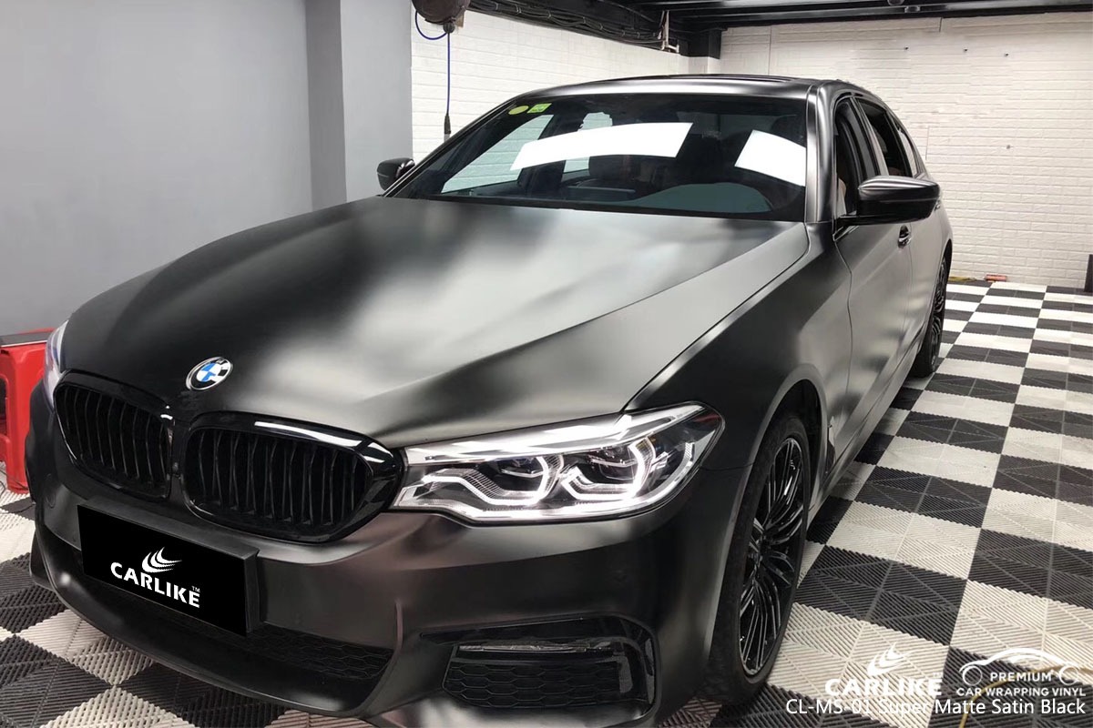 CARLIKE CL-MS-01 super matte satin black car wrap vinyl for BMW
