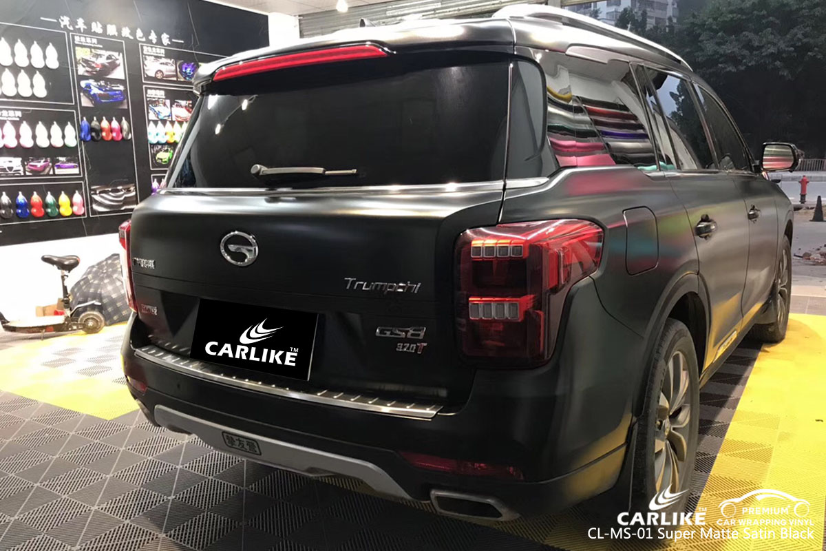 CARLIKE CL-MS-01 super matte satin black car wrap vinyl for Trumpchi