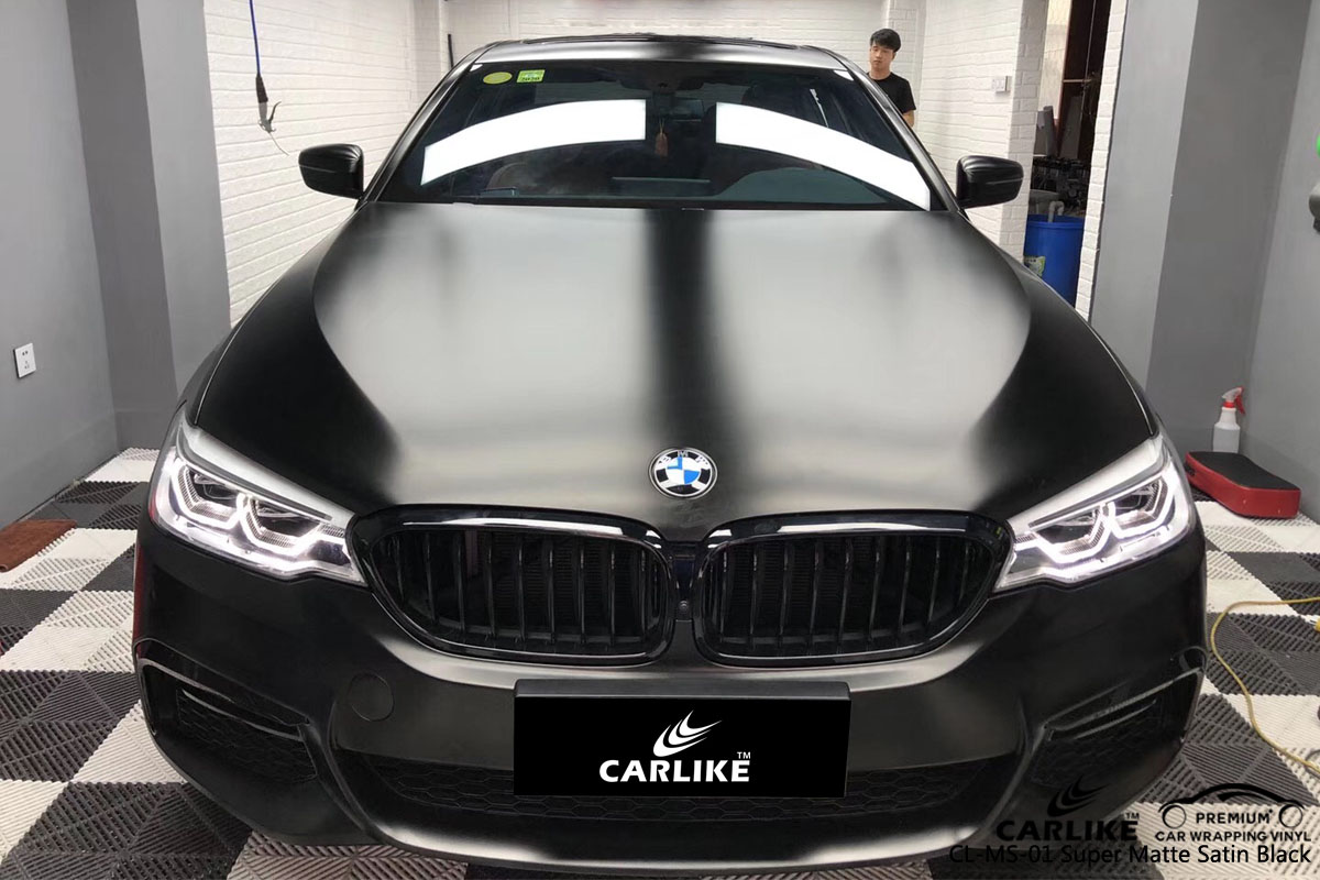 CARLIKE CL-MS-01 super matte satin black car wrap vinyl for BMW