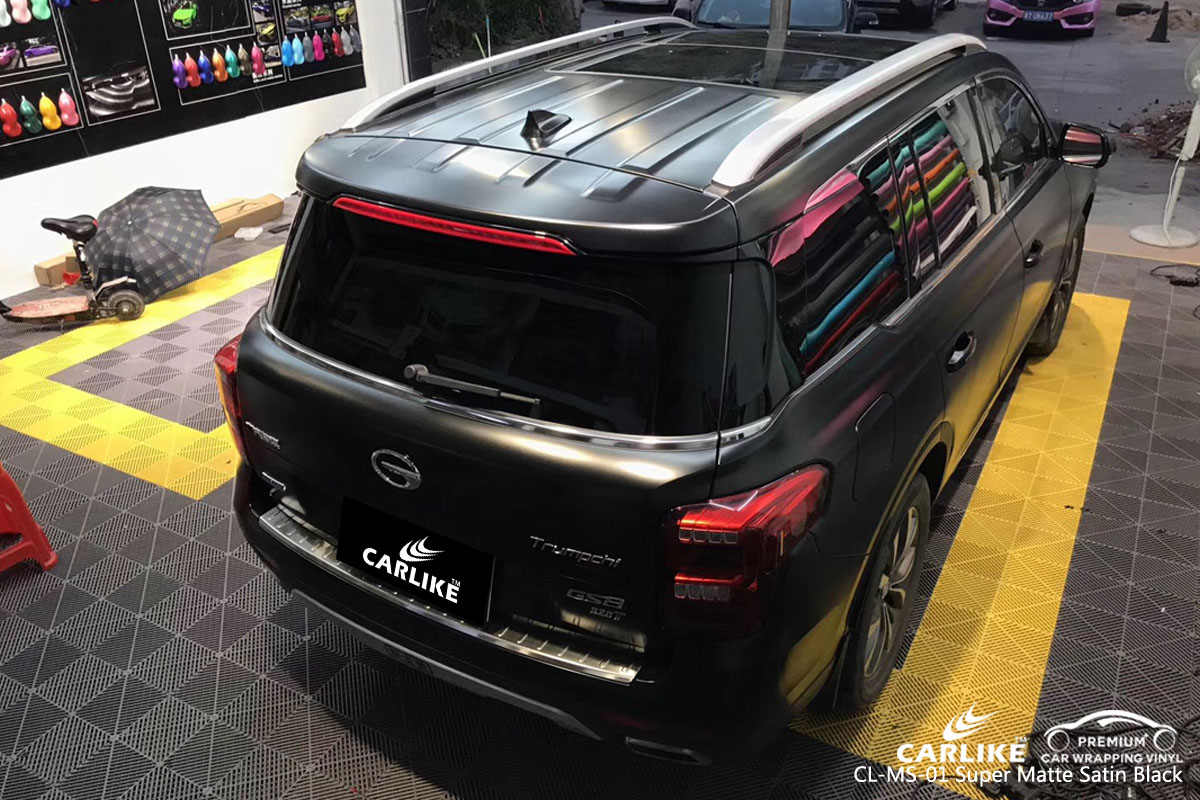 CARLIKE CL-MS-01 super matte satin black car wrap vinyl for Trumpchi