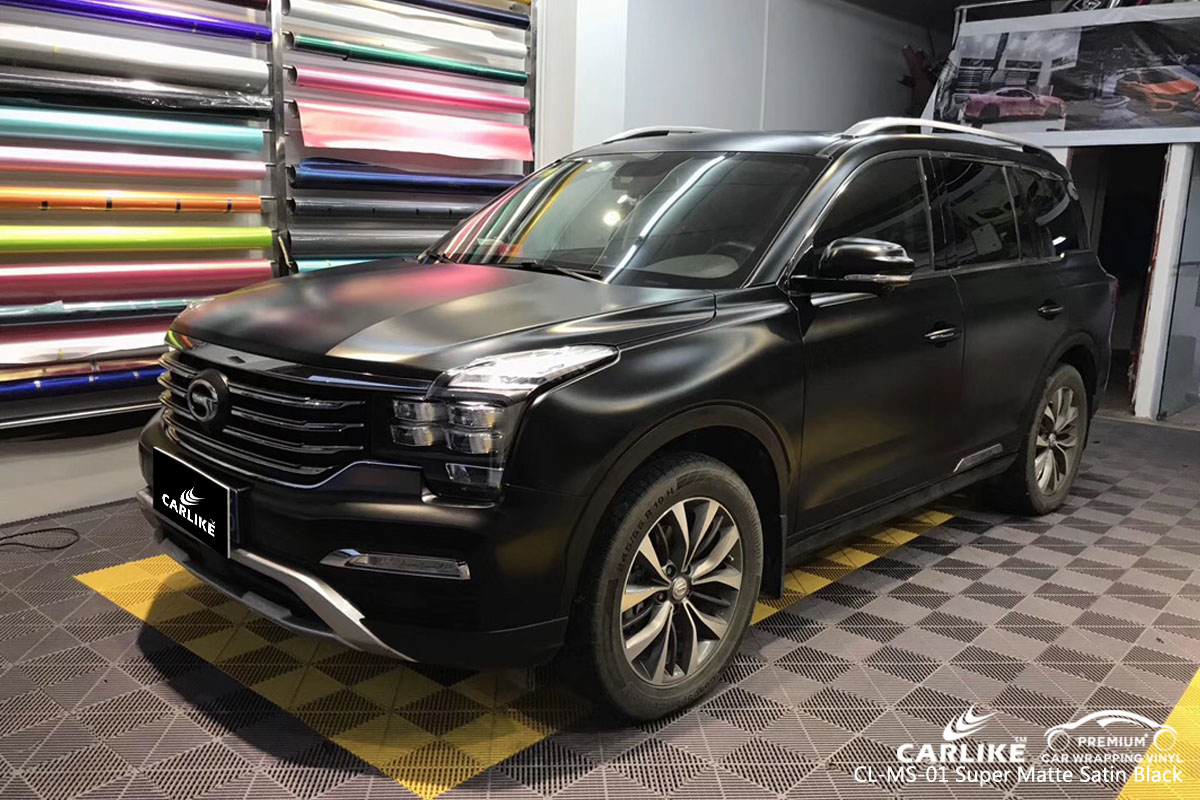 CARLIKE CL-MS-01 super matte satin black car wrap vinyl for Trumpchi