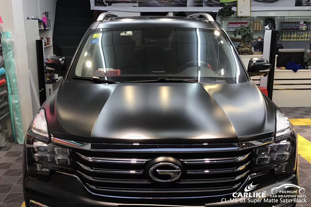CARLIKE CL-MS-01 super matte satin black car wrap vinyl for Trumpchi