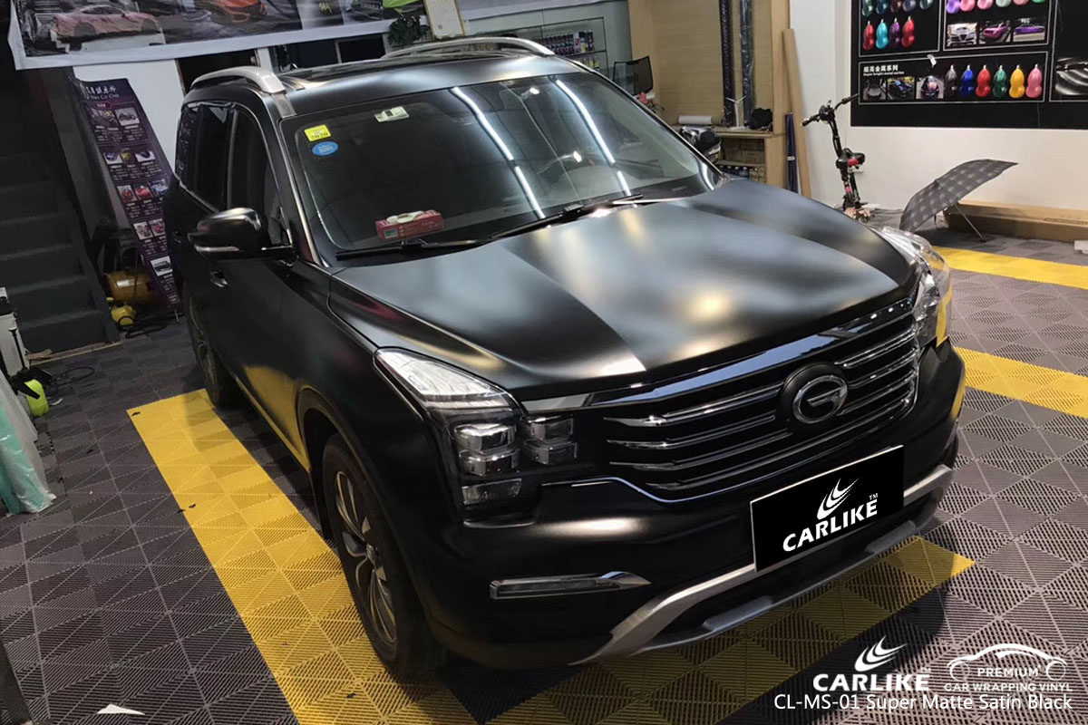CARLIKE CL-MS-01 super matte satin black car wrap vinyl for Trumpchi