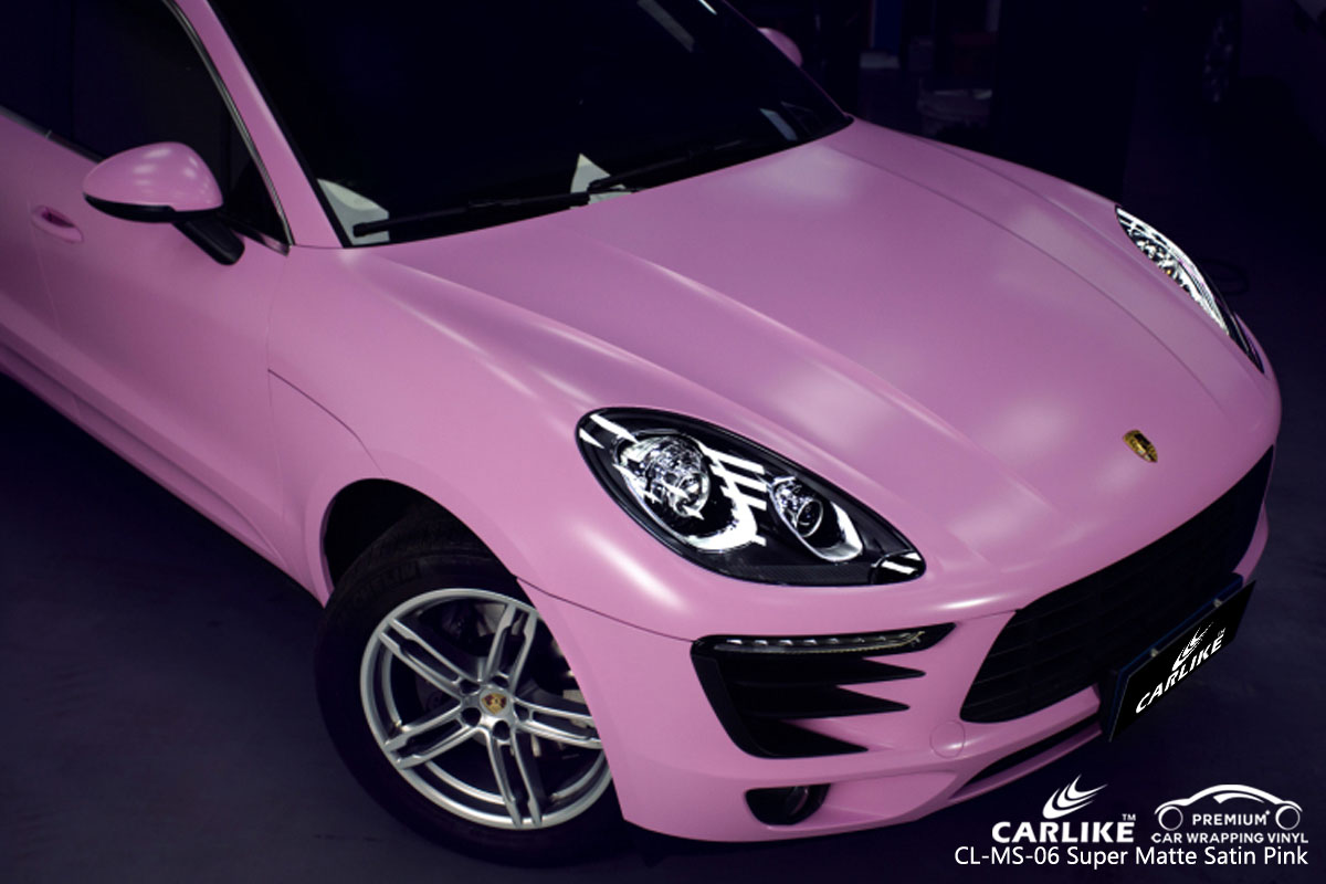 CARLIKE CL-MS-06 super matte satin pink car wrap vinyl for Porsche