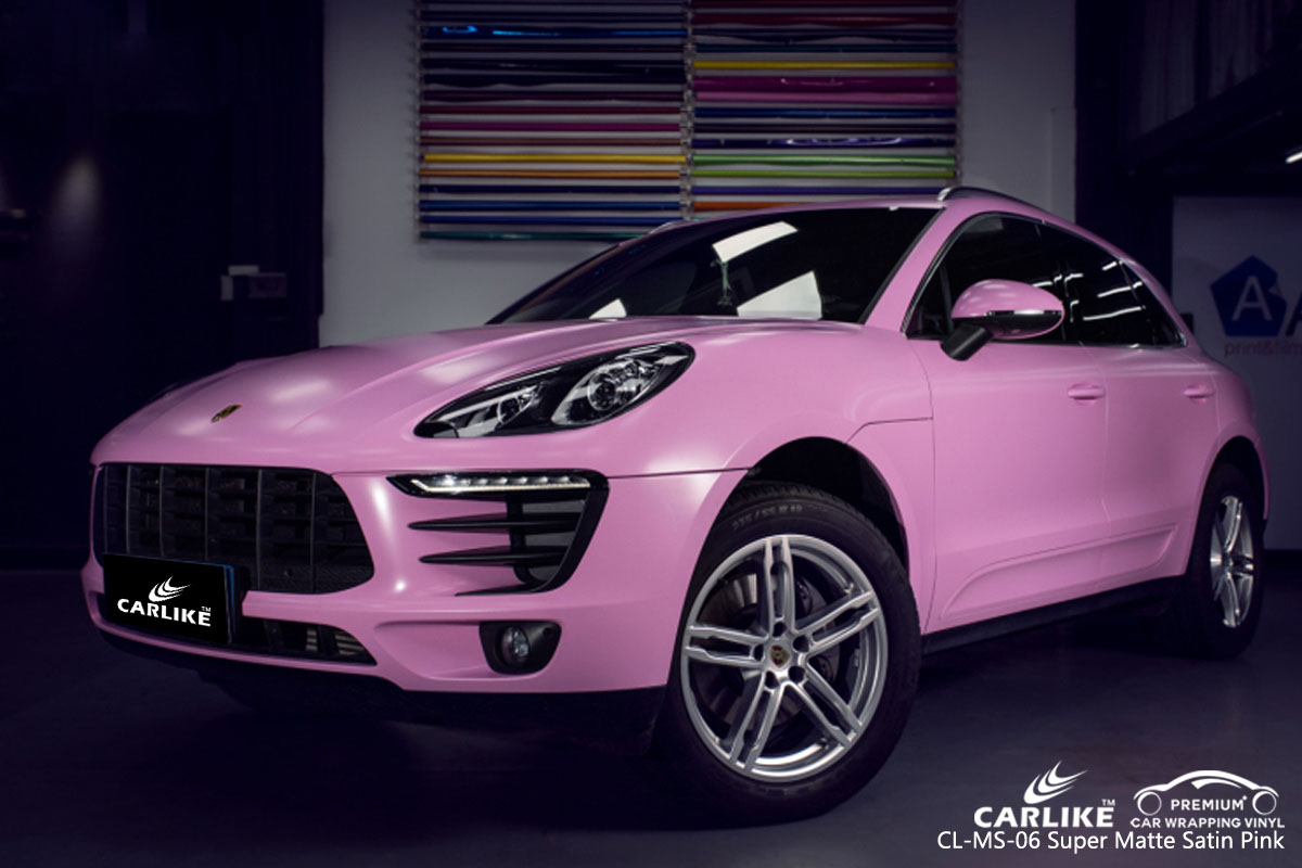 CARLIKE CL-MS-06 super matte satin pink car wrap vinyl for Porsche