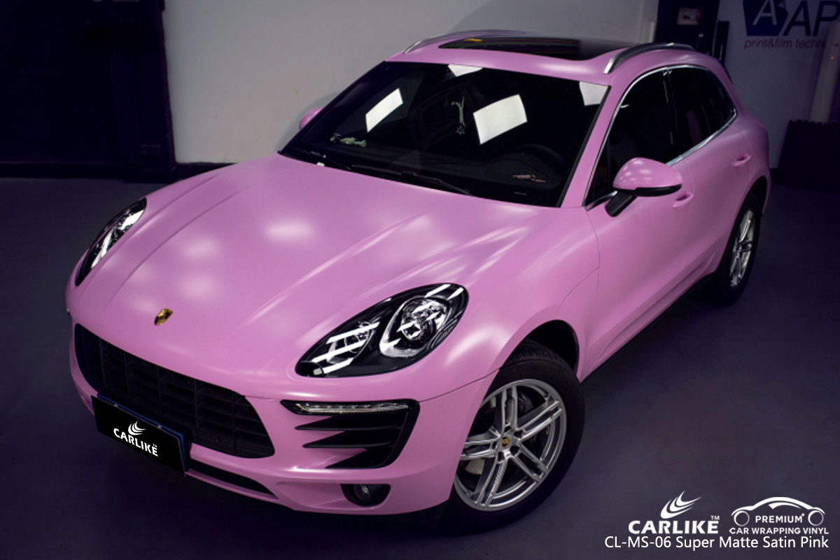 CARLIKE CL-MS-06 super matte satin pink car wrap vinyl for Porsche