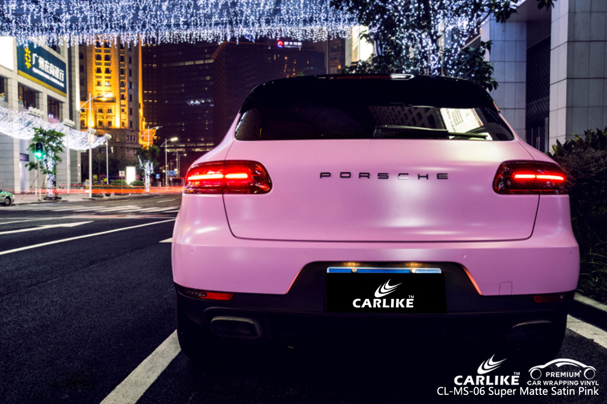 CARLIKE CL-MS-06 super matte satin pink car wrap vinyl for Porsche