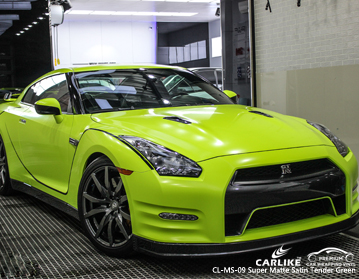 CL-MS-09 super matte satin tender green vinyl vehicle wrapping cape town for GT-R