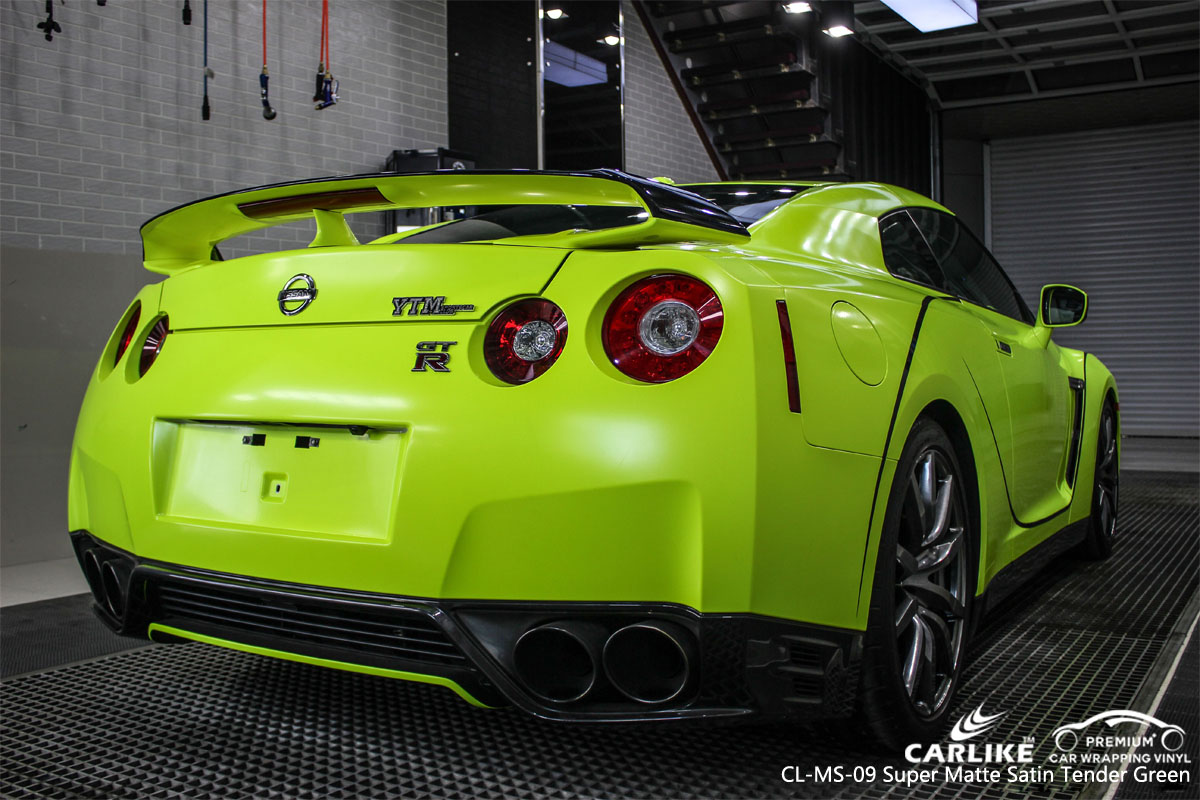 CARLIKE CL-MS-09 super matte satin tender green car wrap vinyl for GT-R