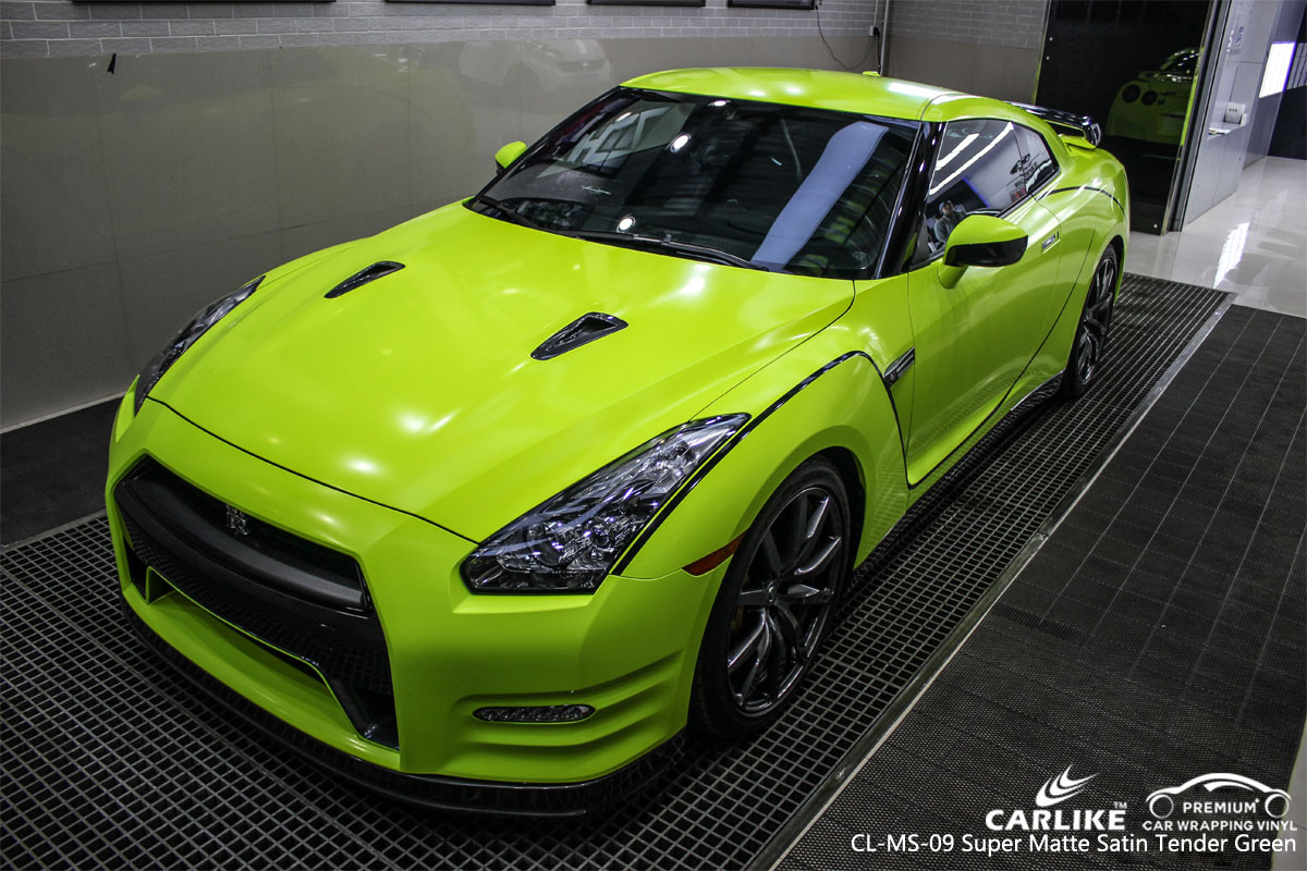 CARLIKE CL-MS-09 super matte satin tender green car wrap vinyl for GT-R