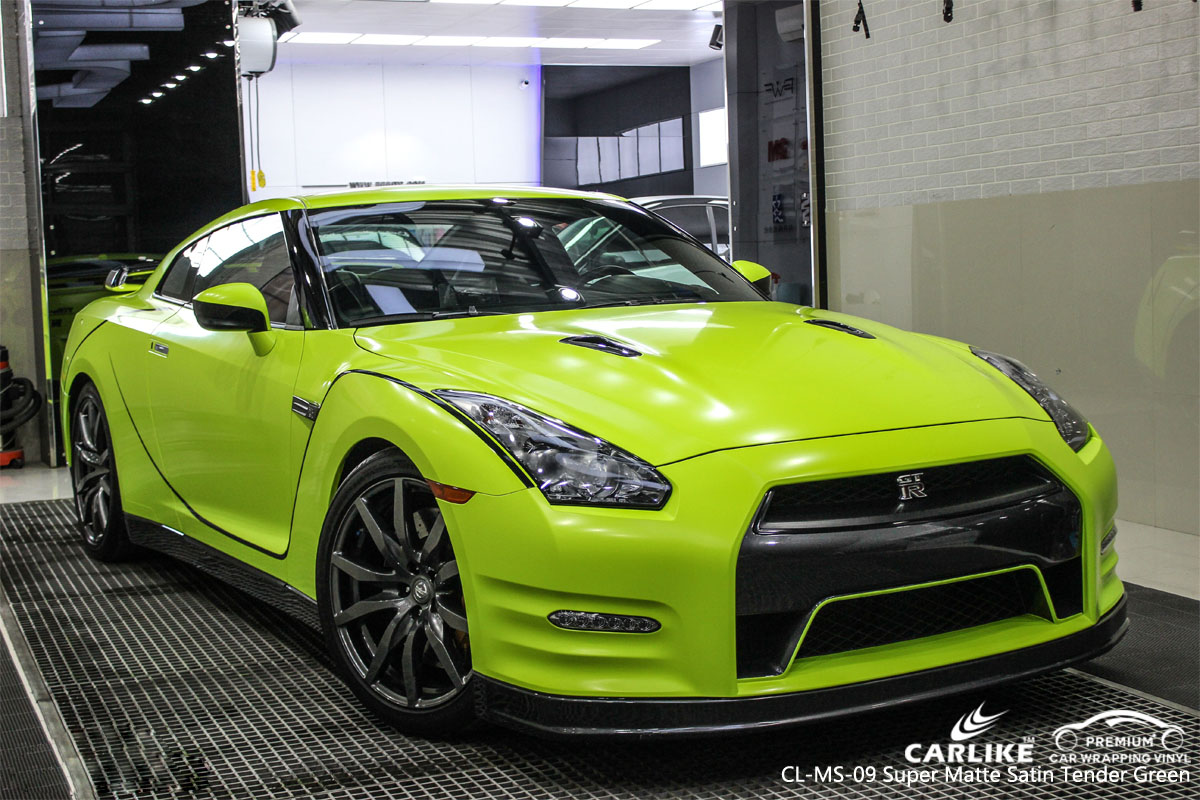 CARLIKE CL-MS-09 super matte satin tender green car wrap vinyl for GT-R