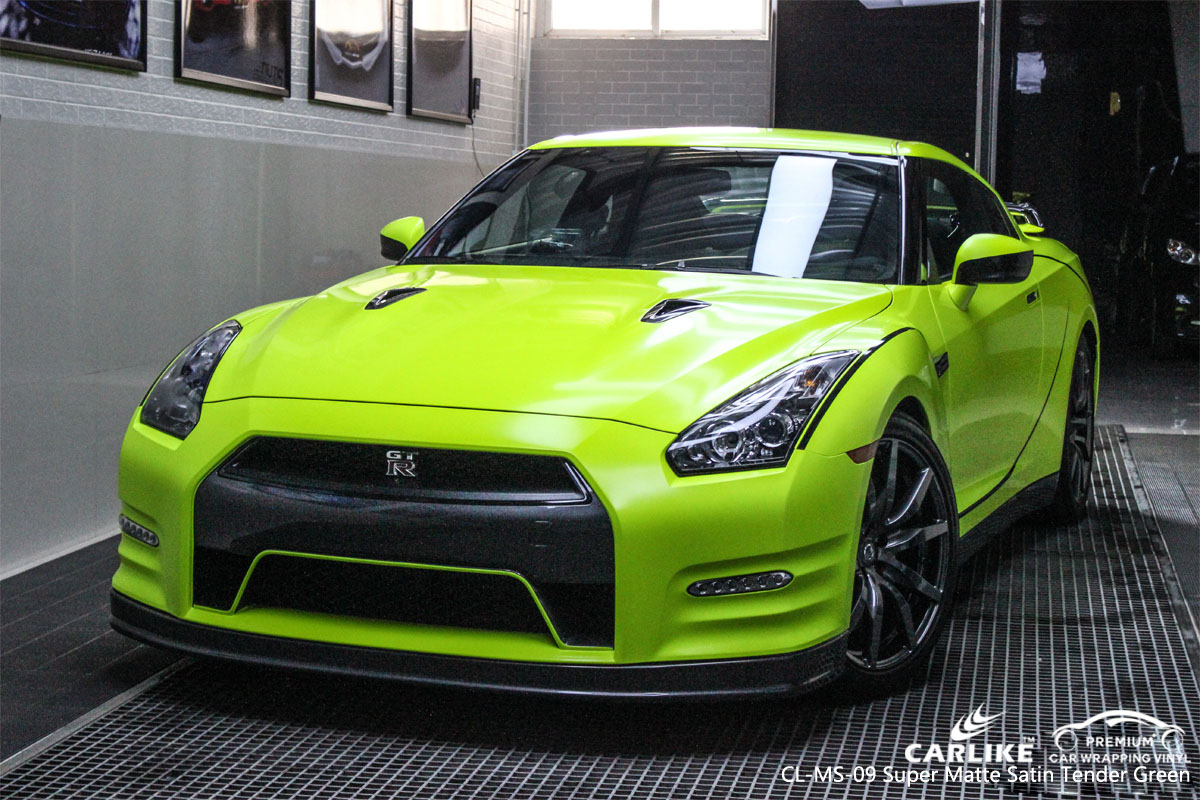 CARLIKE CL-MS-09 super matte satin tender green car wrap vinyl for GT-R