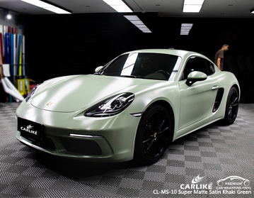 CL-MS-10 super matte satin khaki green vinyl car wrap philippines price for Porsche