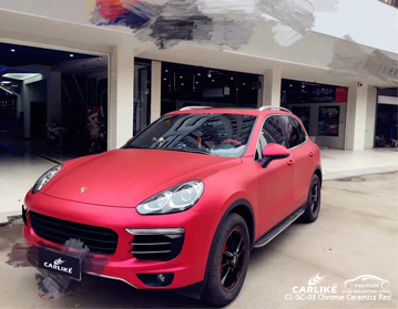 CARLIKE CL-SC-03 Krom seramik kırmızı Porsche için araba sarma vinil