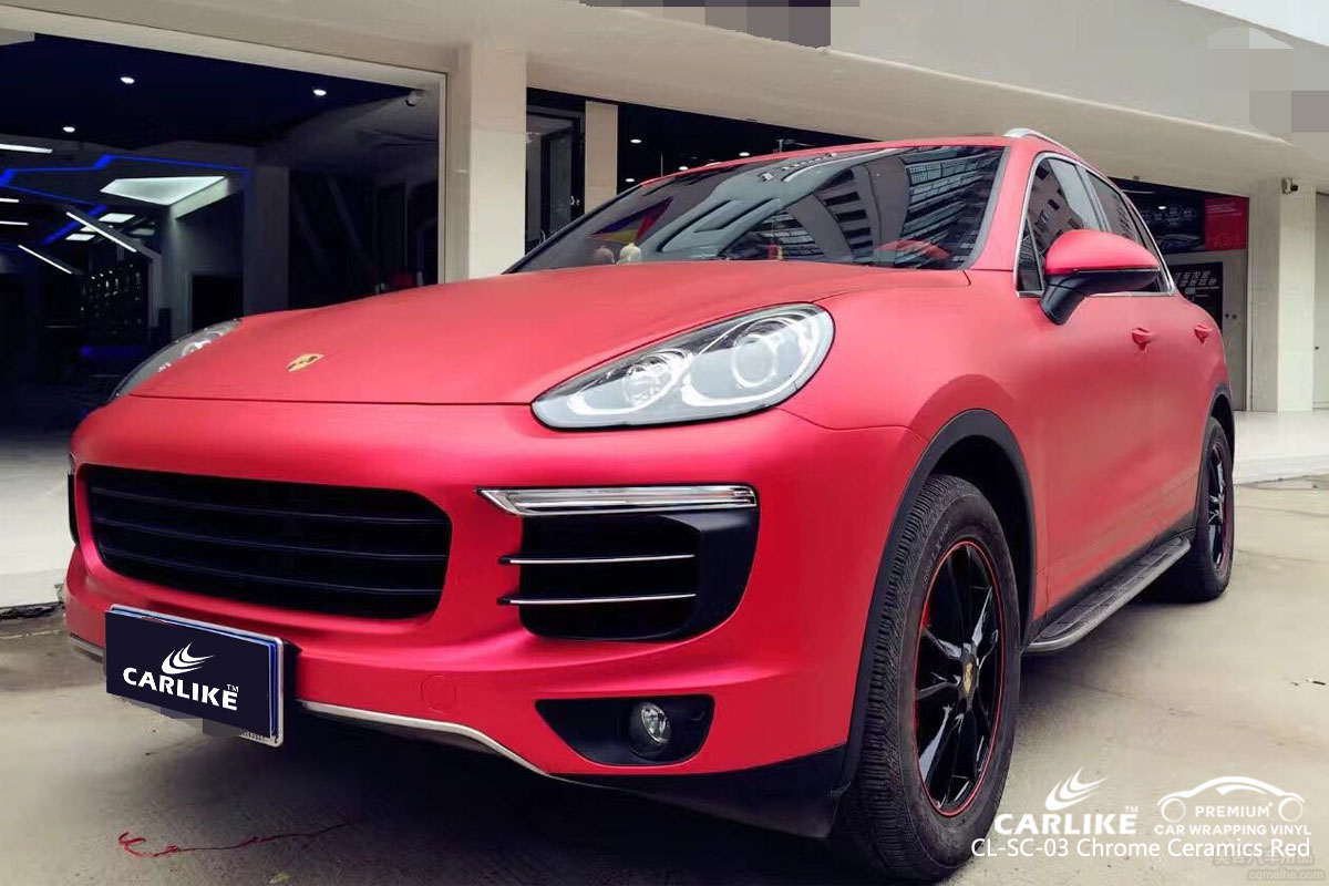 CARLIKE CL-SC-03 chrome ceramics red car wrap vinyl for Porsche