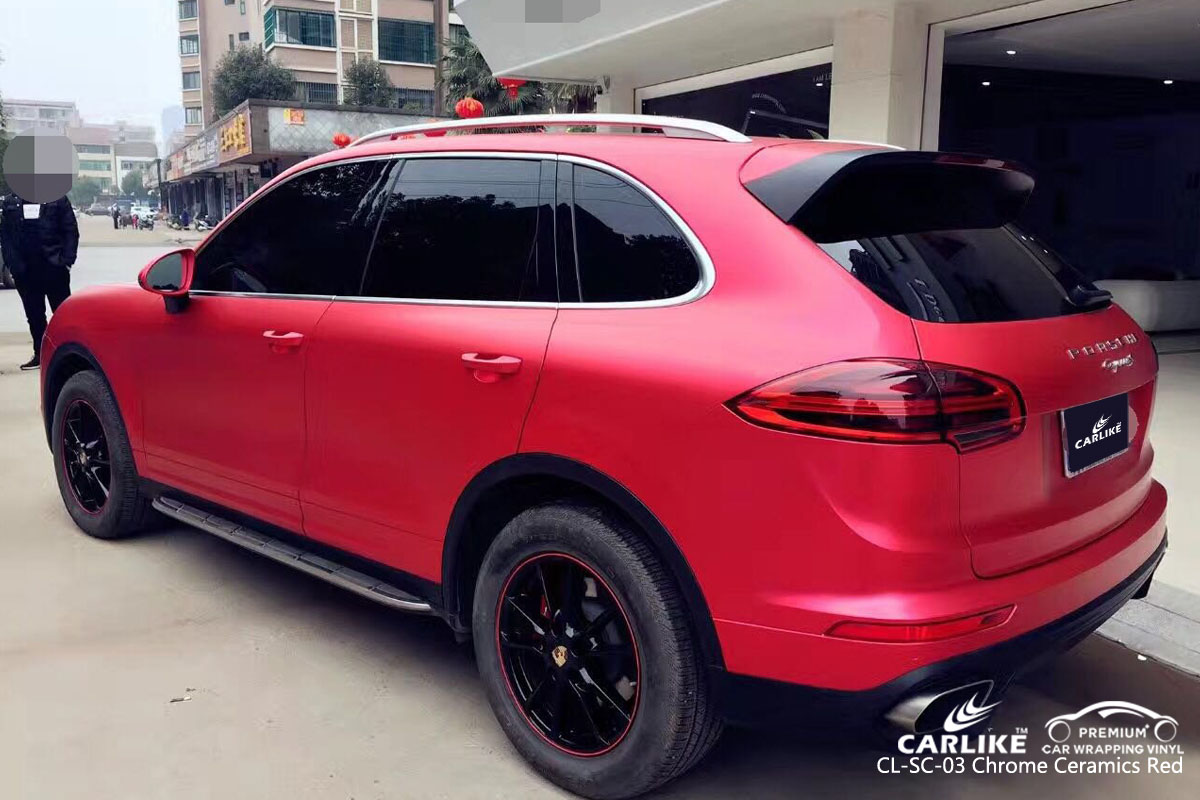 CARLIKE CL-SC-03 chrome ceramics red car wrap vinyl for Porsche