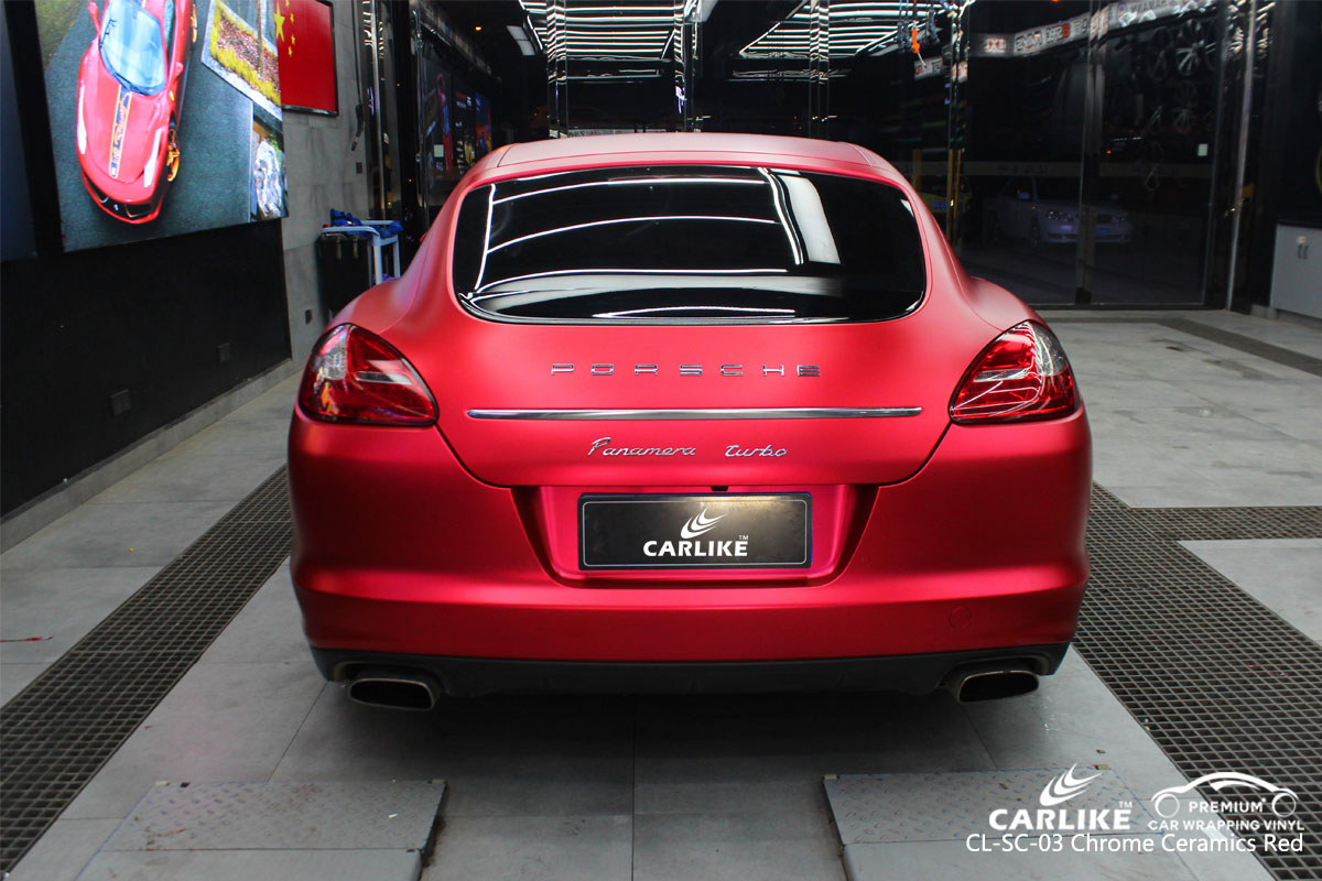 CARLIKE CL-SC-03 chrome ceramics red car wrap vinyl for Porsche