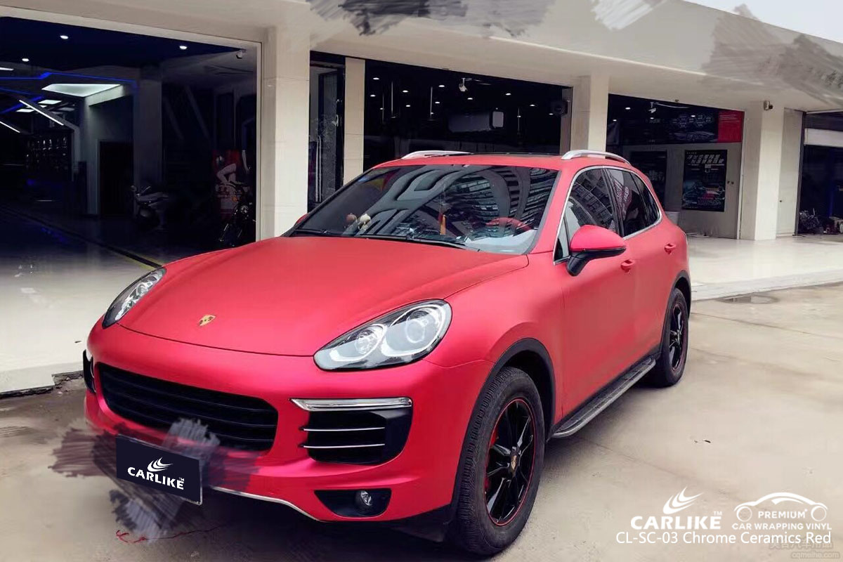 CARLIKE CL-SC-03 chrome ceramics red car wrap vinyl for Porsche