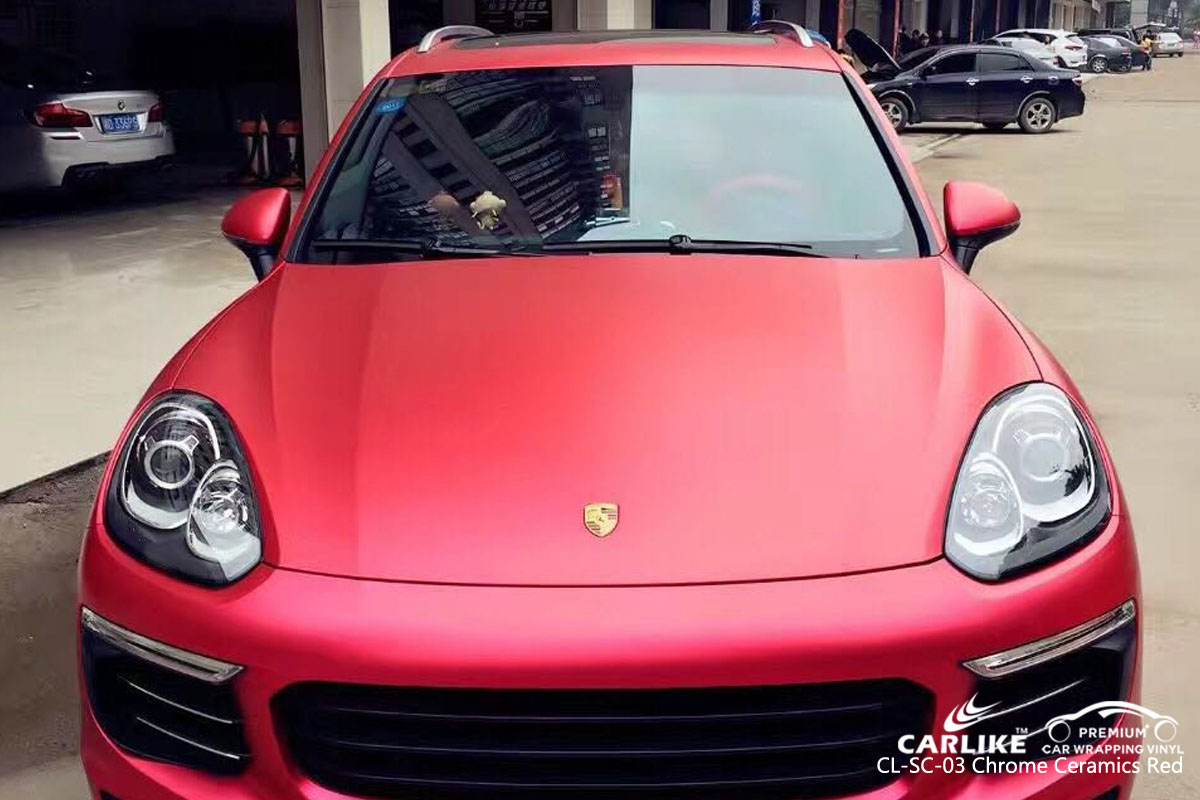 CARLIKE CL-SC-03 chrome ceramics red car wrap vinyl for Porsche
