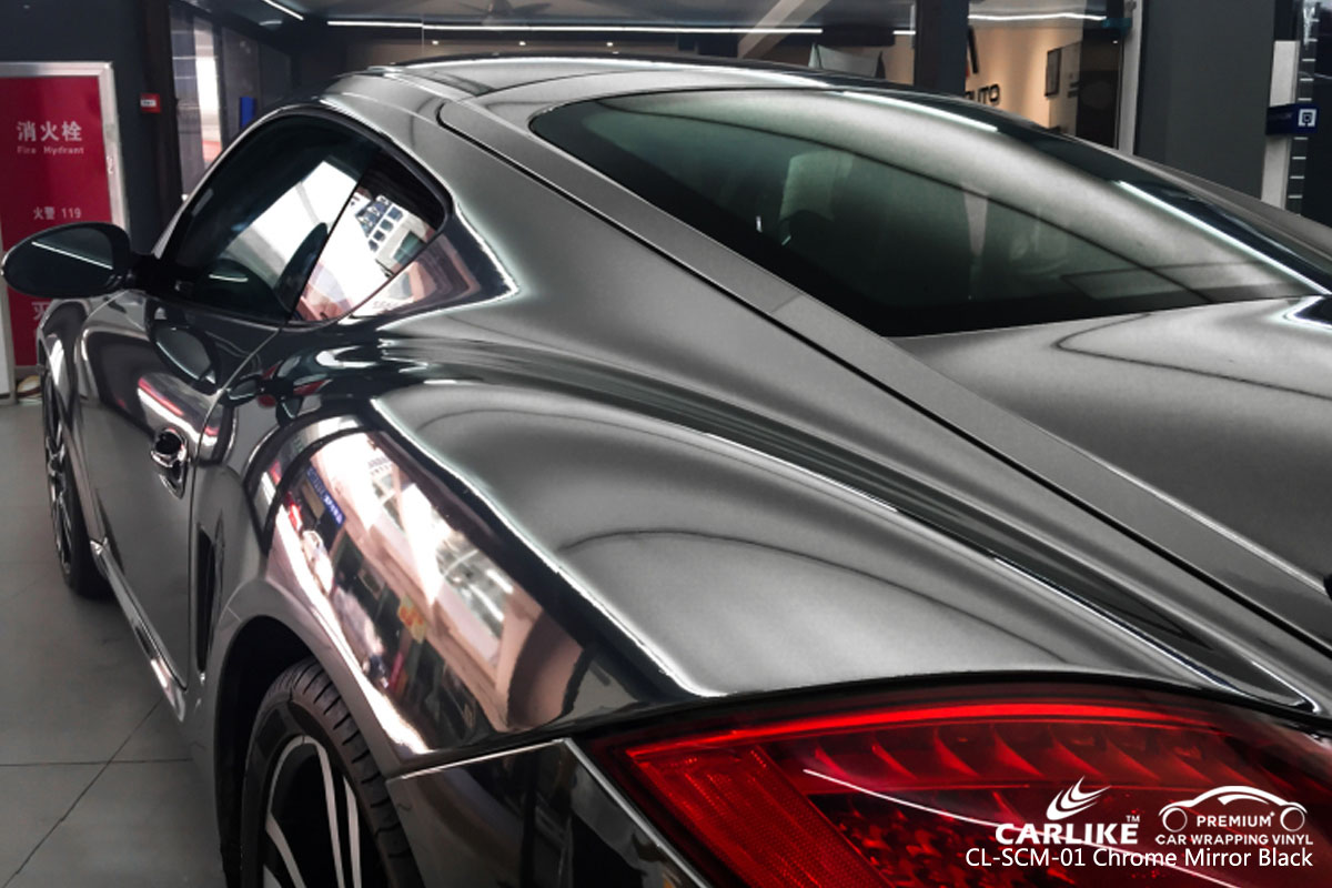 CARLIKE CL-SCM-01 chrome mirror black car wrapping vinyl for Porsche