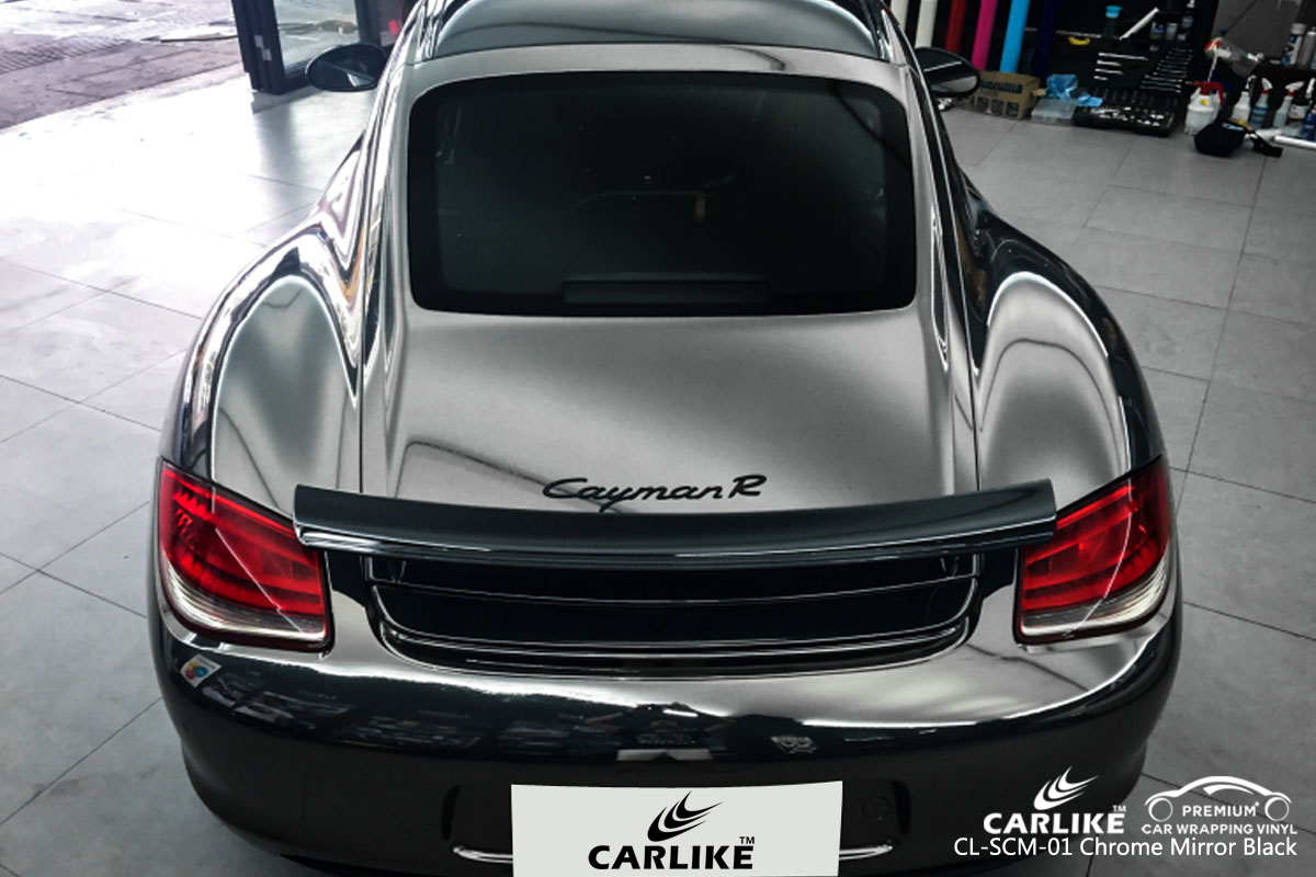 CARLIKE CL-SCM-01 chrome mirror black car wrapping vinyl for Porsche