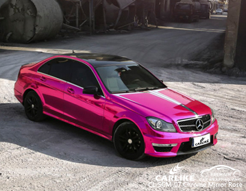 CL-SCM-07 carro cor-de-rosa do espelho do cromo que envolve o vinil para Mercedes-Benz