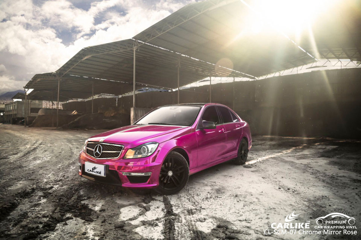 CARLIKE CL-SCM-07 chrome mirror rose car wrapping vinyl for Mercedes-Benz
