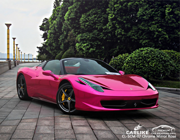 CL-SCM-07 Vinilo envoltorio auto cromado espejo rosa para ferrari