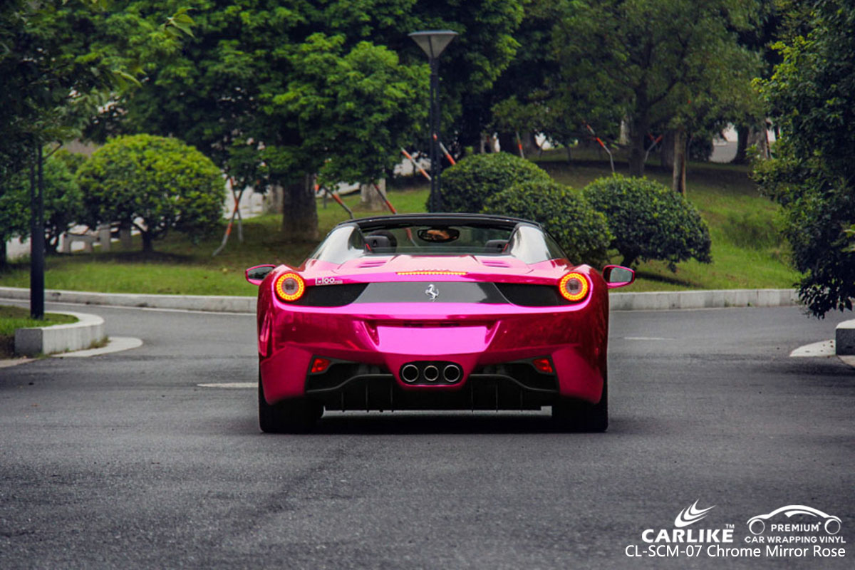 CARLIKE CL-SCM-07 chrome mirror rose car wrapping vinyl for Ferrari
