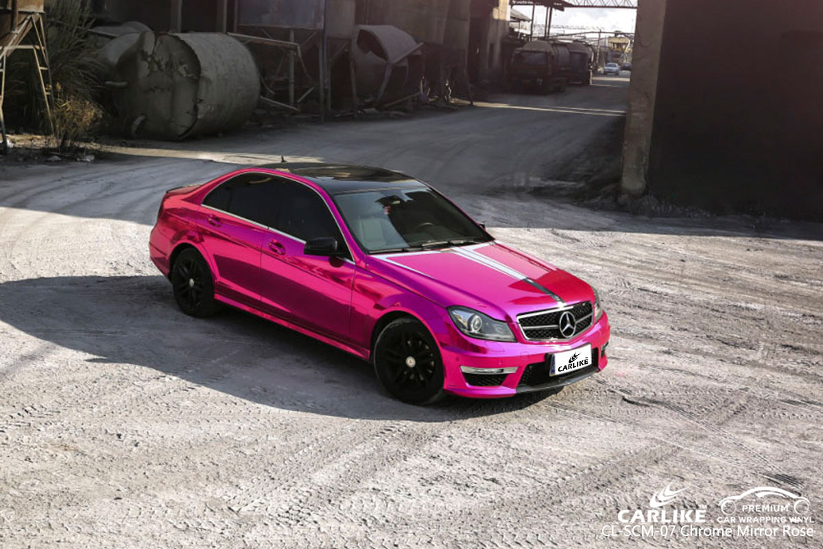 CARLIKE CL-SCM-07 chrome mirror rose car wrapping vinyl for Mercedes-Benz