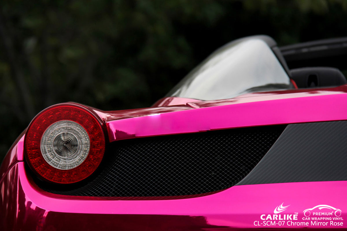 CARLIKE CL-SCM-07 chrome mirror rose car wrapping vinyl for Ferrari