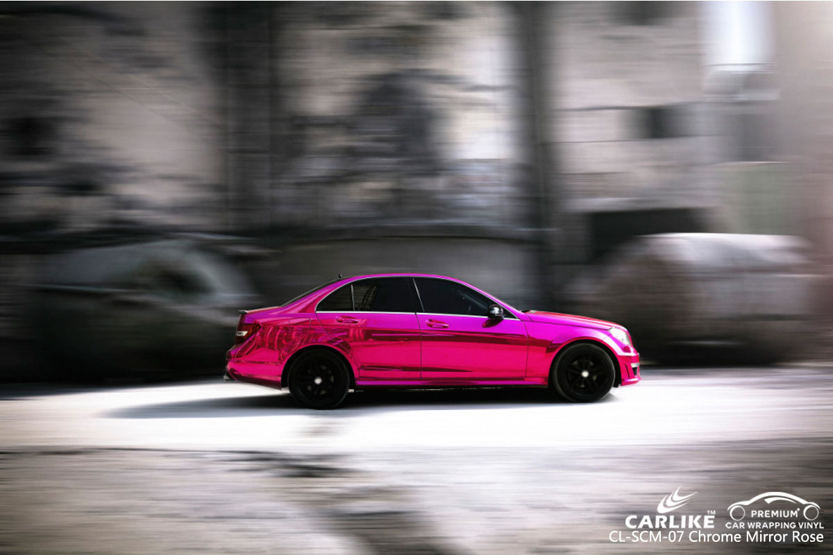 CARLIKE CL-SCM-07 chrome mirror rose car wrapping vinyl for Mercedes-Benz