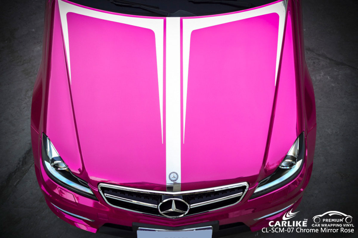 CARLIKE CL-SCM-07 chrome mirror rose car wrapping vinyl for Mercedes-Benz