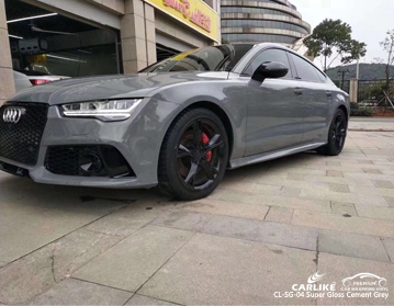 CARLIKE CL-SG-04 Audi için süper parlak çimento gri araba sarma vinil