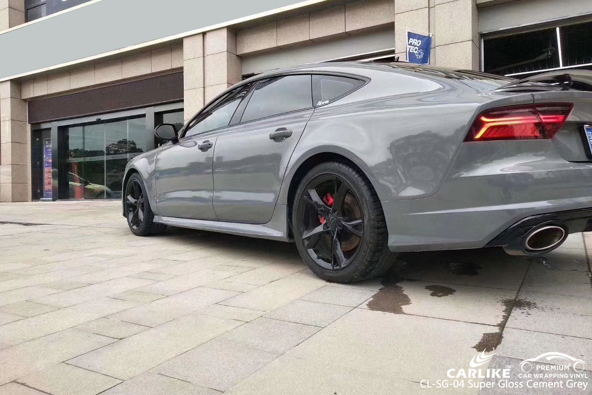 CARLIKE CL-SG-04 super gloss cement grey car wrap vinyl for Audi