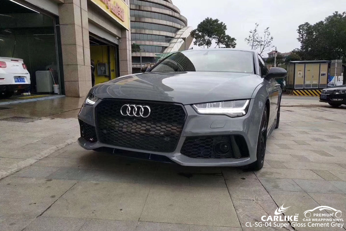 CARLIKE CL-SG-04 super gloss cement grey car wrap vinyl for Audi