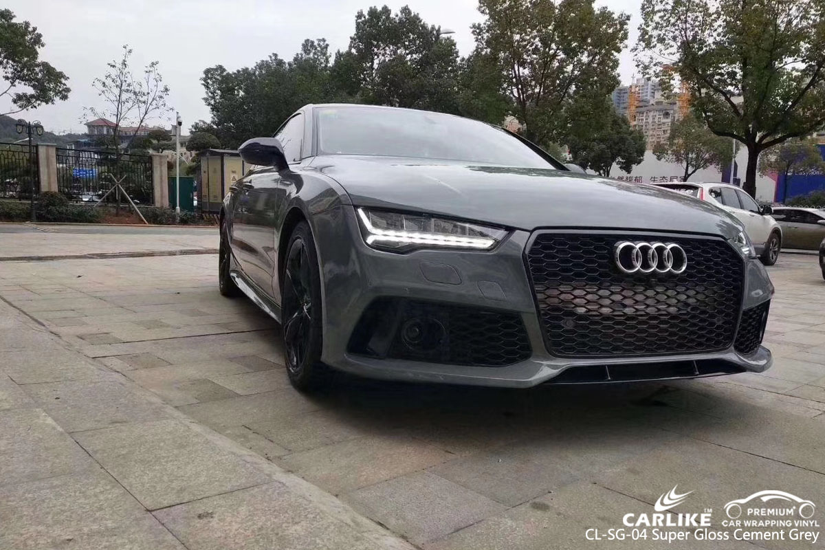 CARLIKE CL-SG-04 super gloss cement grey car wrap vinyl for Audi