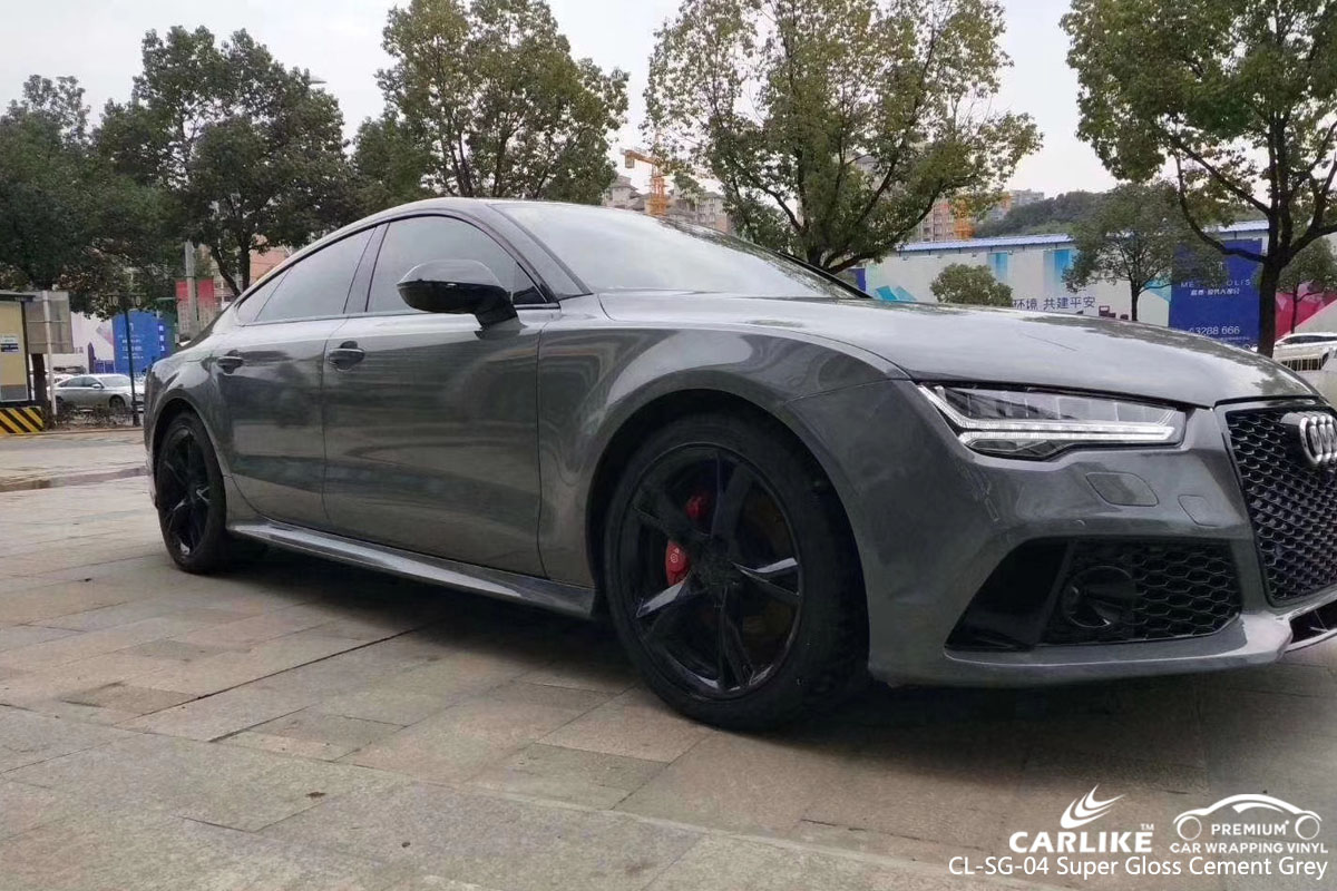 CARLIKE CL-SG-04 super gloss cement grey car wrap vinyl for Audi