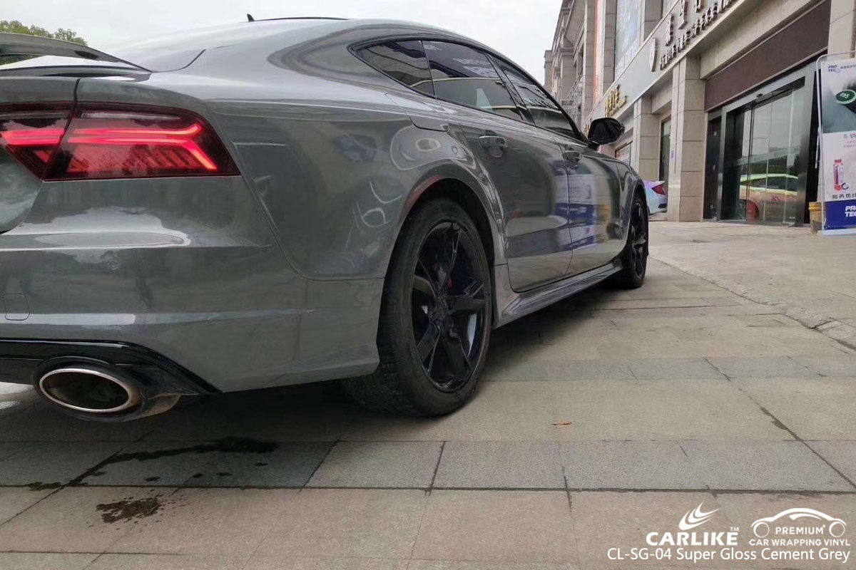 CARLIKE CL-SG-04 super gloss cement grey car wrap vinyl for Audi