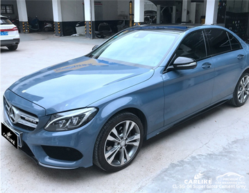 CARLIKE CL-SG-04 Mercedes-Benz için süper parlak çimento gri araba sarma vinil