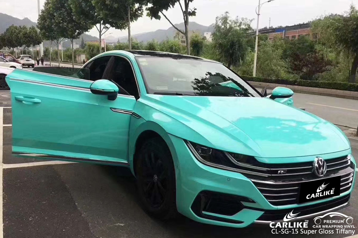CARLIKE CL-SG-15 super gloss tiffany car wrapping vinyl for Volkswagen