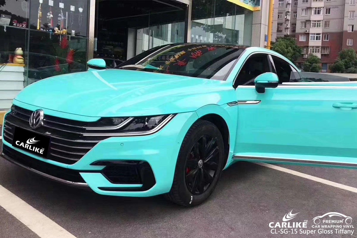 CARLIKE CL-SG-15 super gloss tiffany car wrapping vinyl for Volkswagen