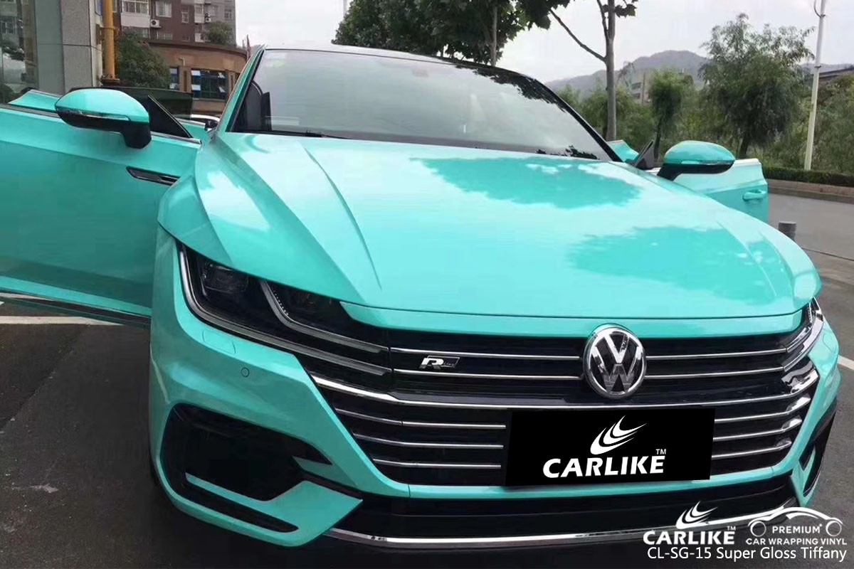 CARLIKE CL-SG-15 super gloss tiffany car wrapping vinyl for Volkswagen