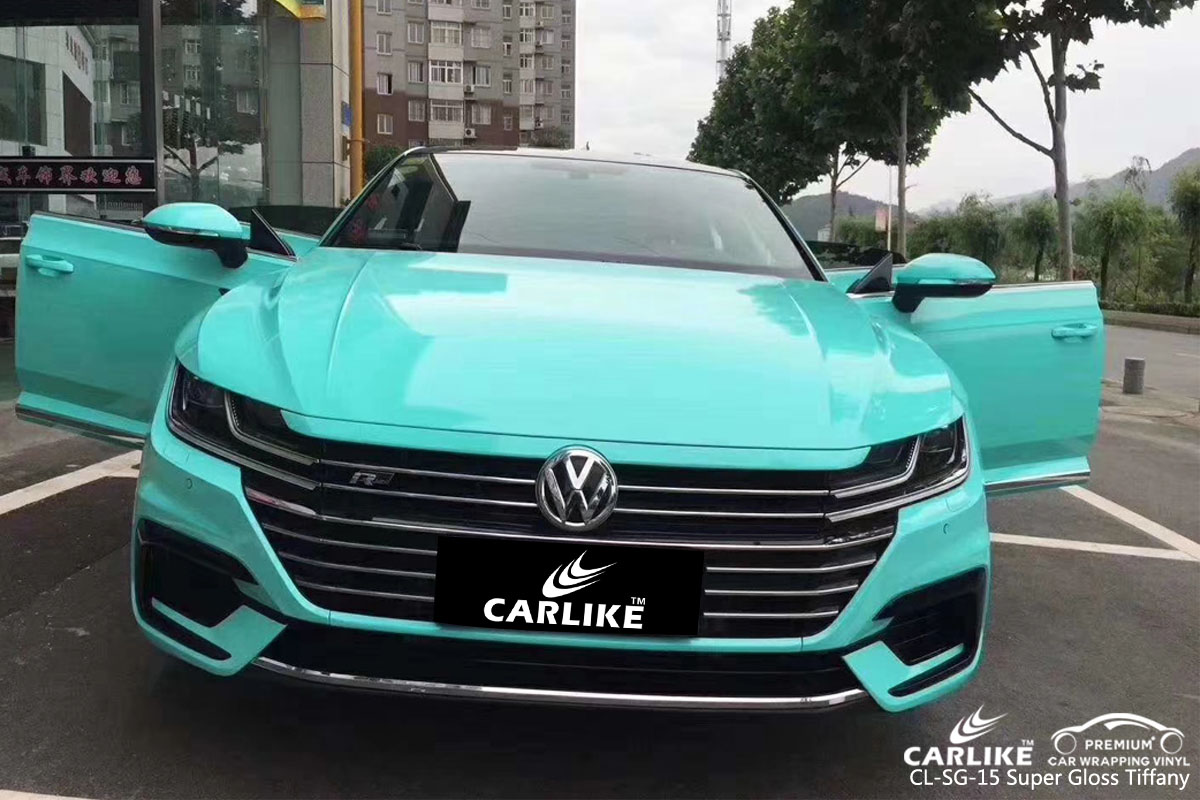 CARLIKE CL-SG-15 super gloss tiffany car wrapping vinyl for Volkswagen