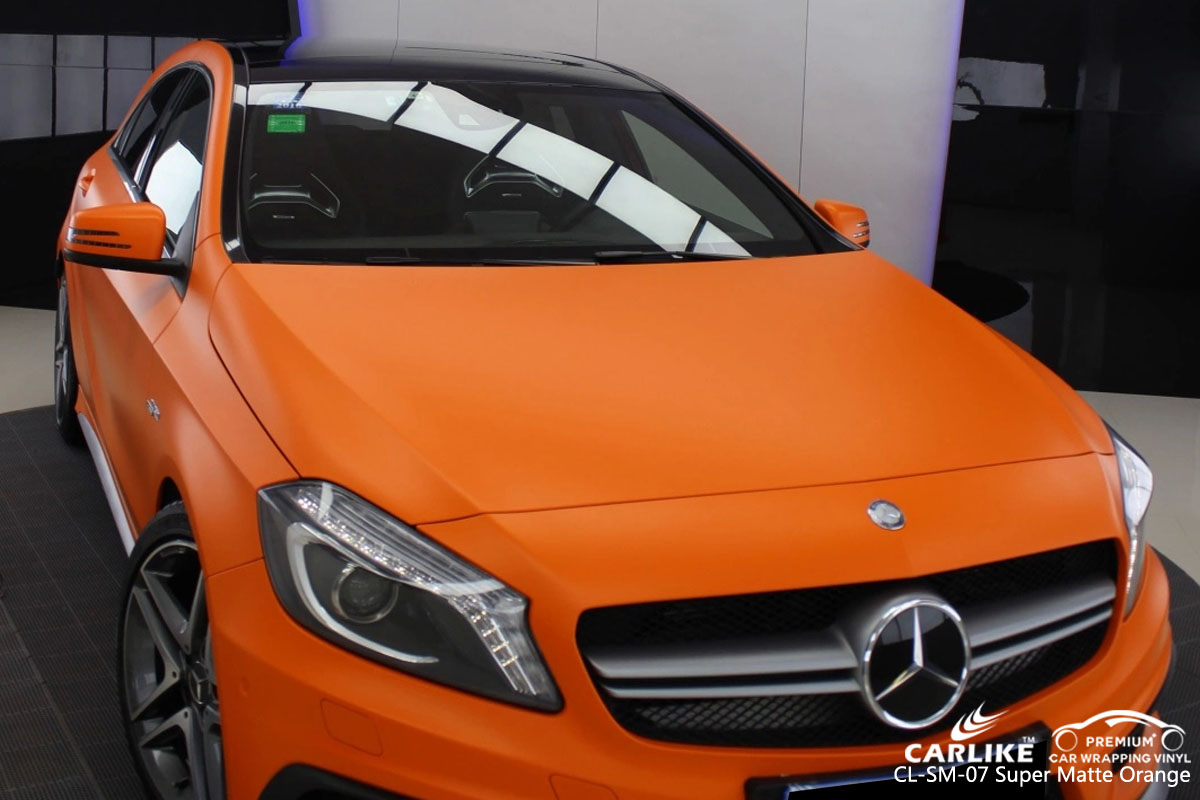 CARLIKE CL-SM-07 super matte orange car wrap vinyl for Mercedes-Benz