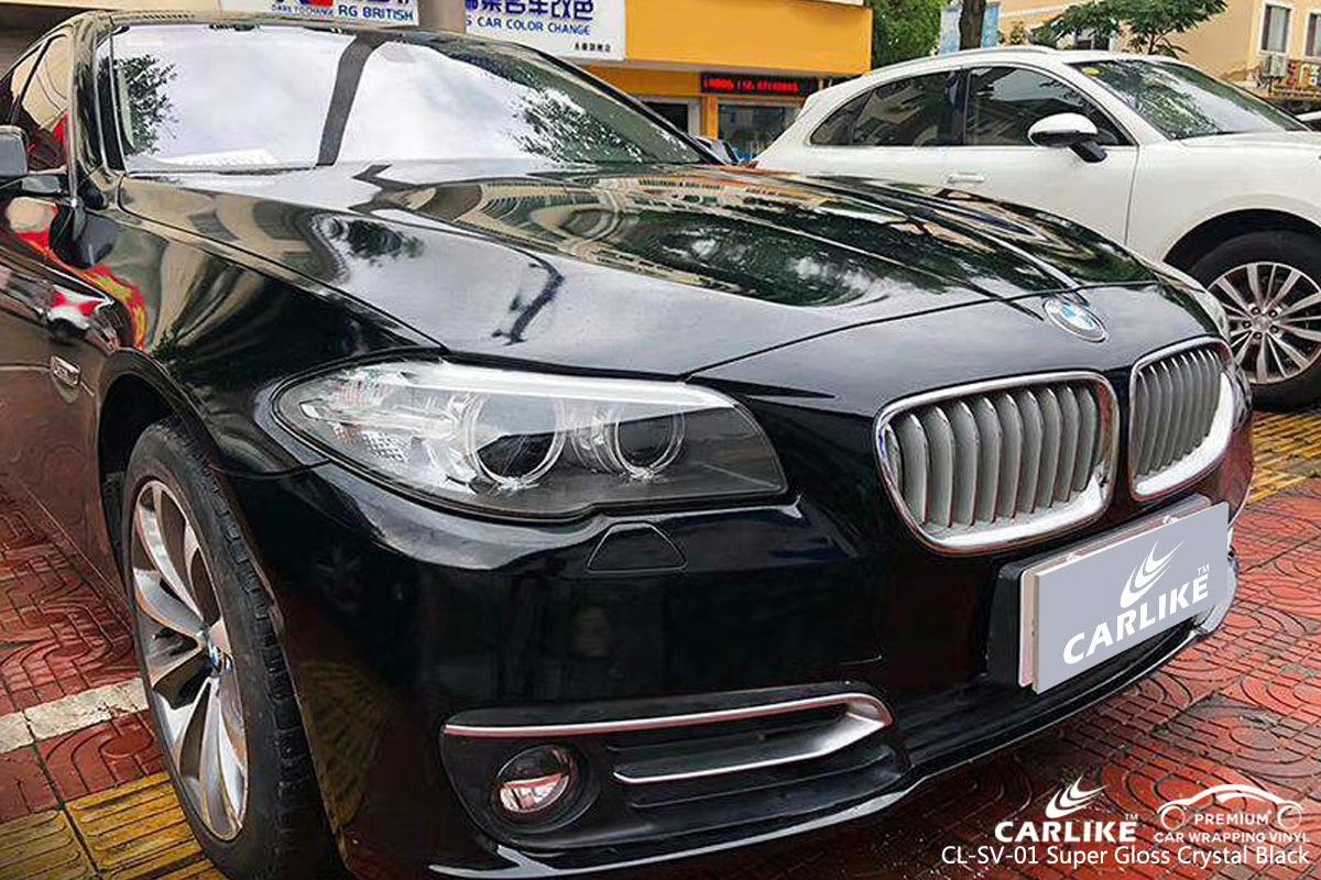 CARLIKE CL-SV-01 super gloss crystal black car wrapping vinyl for BMW
